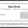 Beck Theo 1913-1990 Todesanzeige